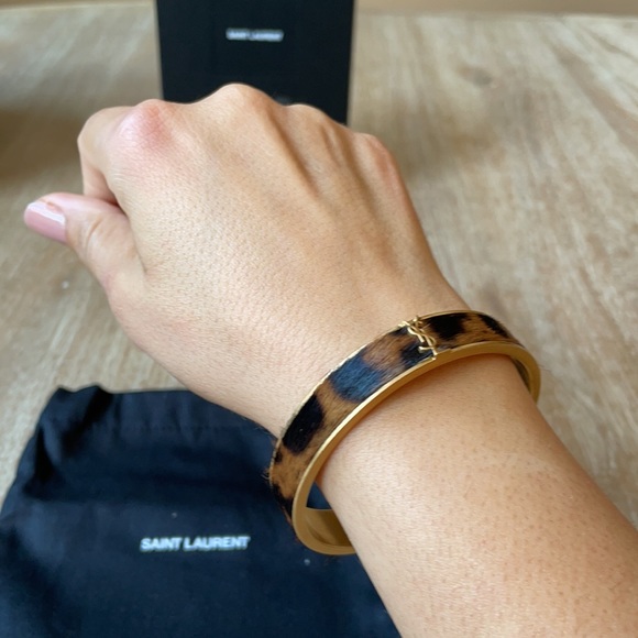 Saint Laurent Animal Bracelet Cheetah Cuff Size S - Picture 7 of 8